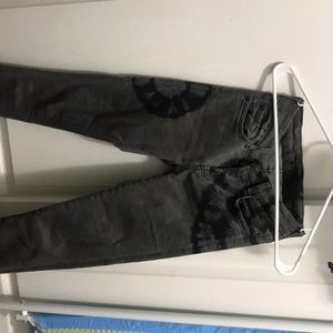 7 for all mankind skinny gray tie-dye jeans
